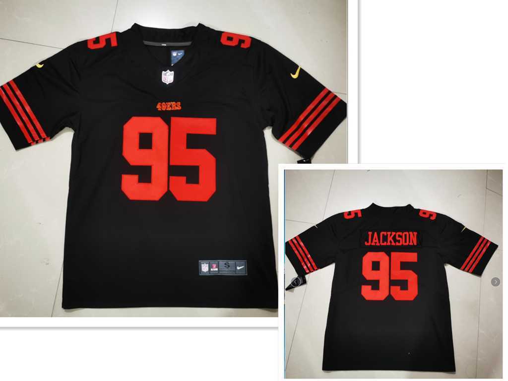 Men%27s San Francisco 49ers #95 Drake Jackson 2022 Black Vapor Untouchable Stitched Jersey->san francisco 49ers->NFL Jersey